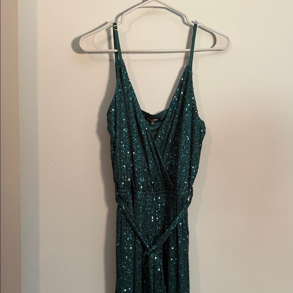Women’s hunter green romper, skinny straps very beautiful.